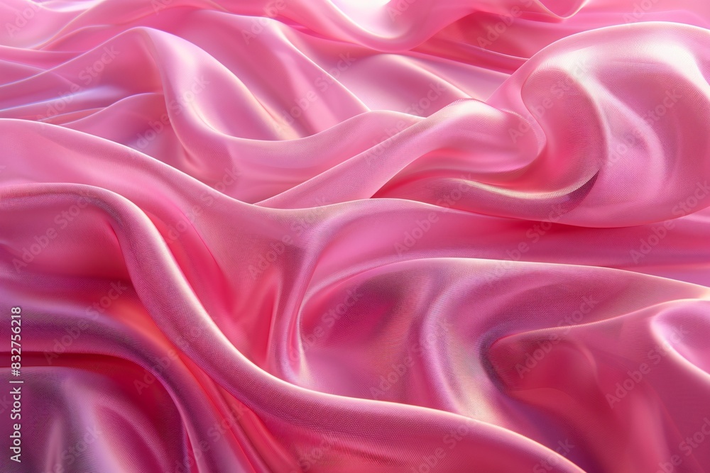 Obraz premium Close-up of numerous folds on pink fabric