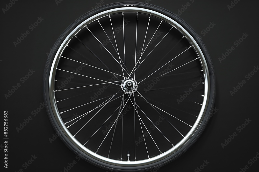 Close-up of bicycle wheel spokes on black background Close-up of bicycle wheel spokes on black background