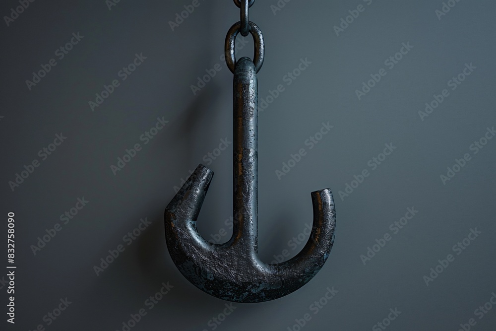 Minimalist crane hook with smooth lines and simple background Minimalist crane hook with smooth lines and simple background