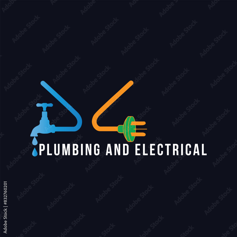 plumbing and electrical fixing logo design vector plumbing and electrical fixing logo design vector