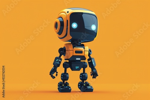 Robot close-up on yellow