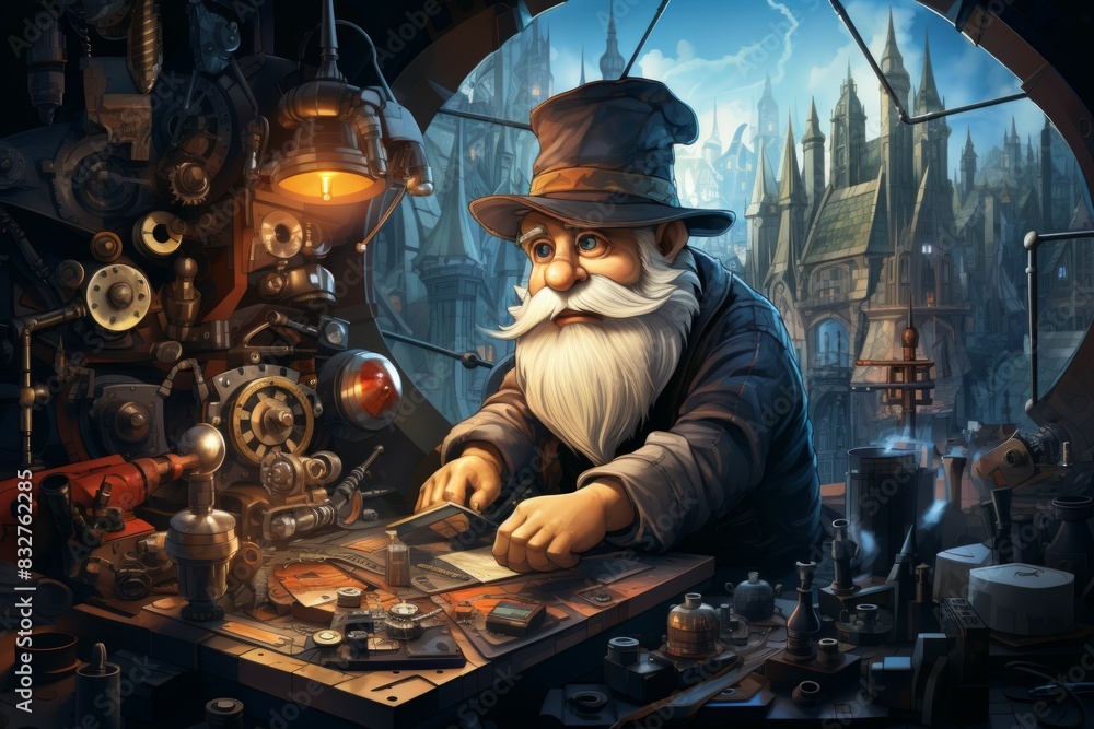 A quick-witted gnome inventor, creating ingenious gadgets and contraptions to overcome challenges. - Generative AI A quick-witted gnome inventor, creating ingenious gadgets and contraptions to overcome challenges. - Generative AI