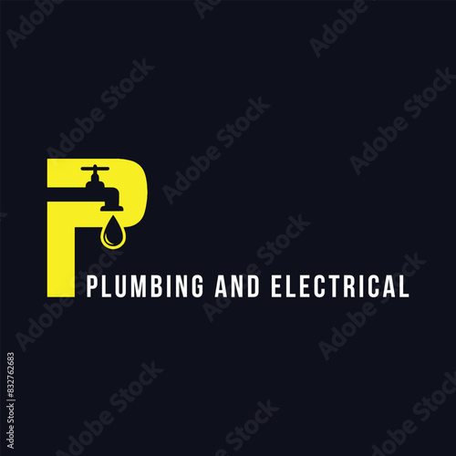 plumbing and electrical fixer logo design vector