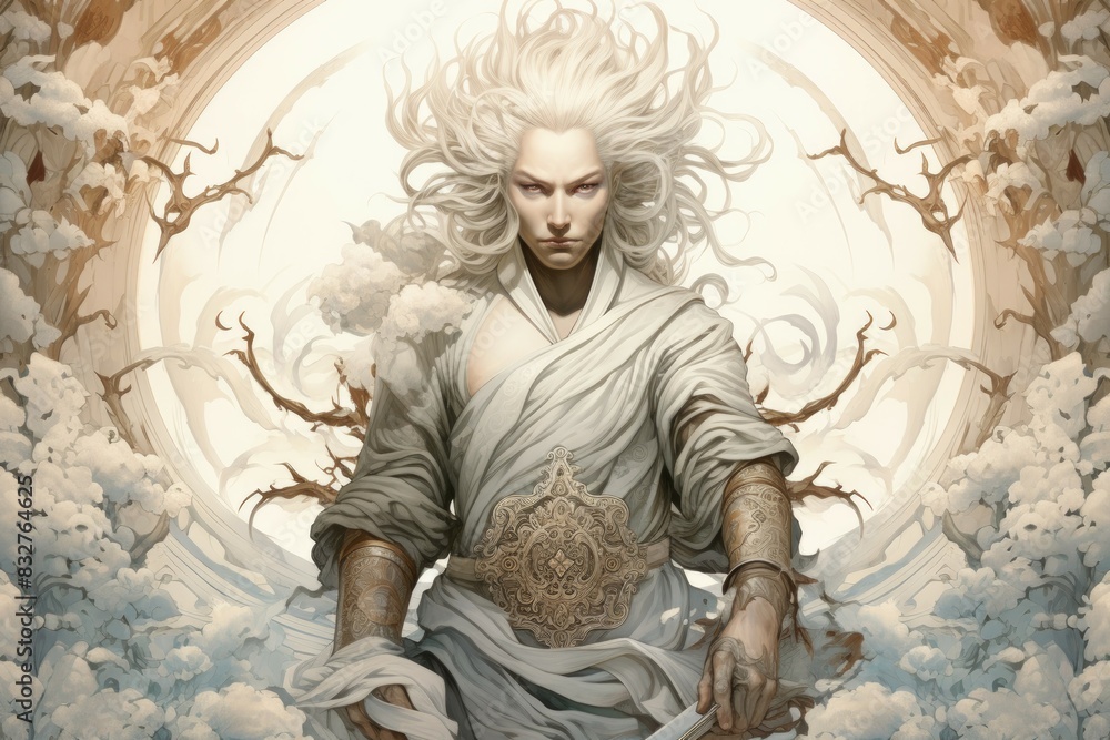 A stoic and disciplined warrior, wielding a blade with unmatched precision. - Generative AI A stoic and disciplined warrior, wielding a blade with unmatched precision. - Generative AI