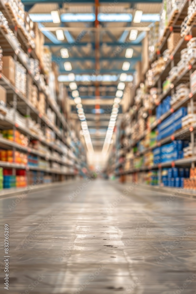 Blurred store shelves background ideal for a wide range of versatile design applications Blurred store shelves background ideal for a wide range of versatile design applications