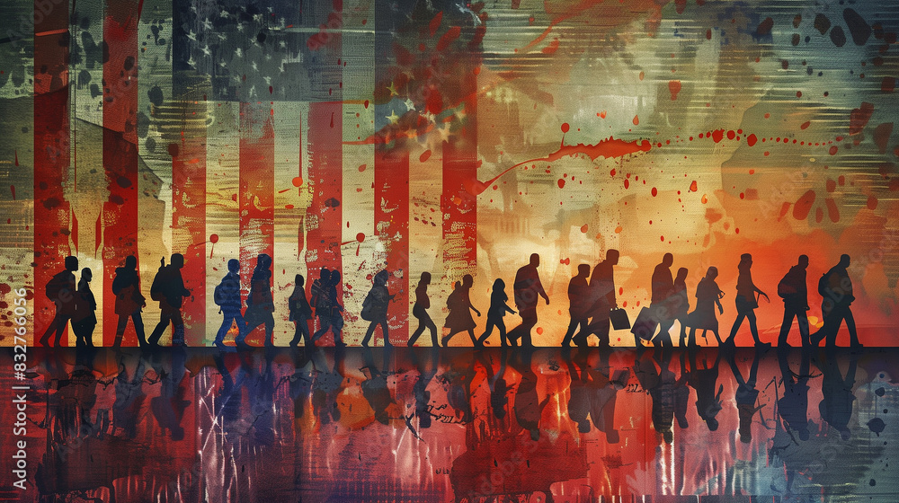 An isometric illustration of a diverse crowd of people standing in a line An isometric illustration of a diverse crowd of people standing in a line