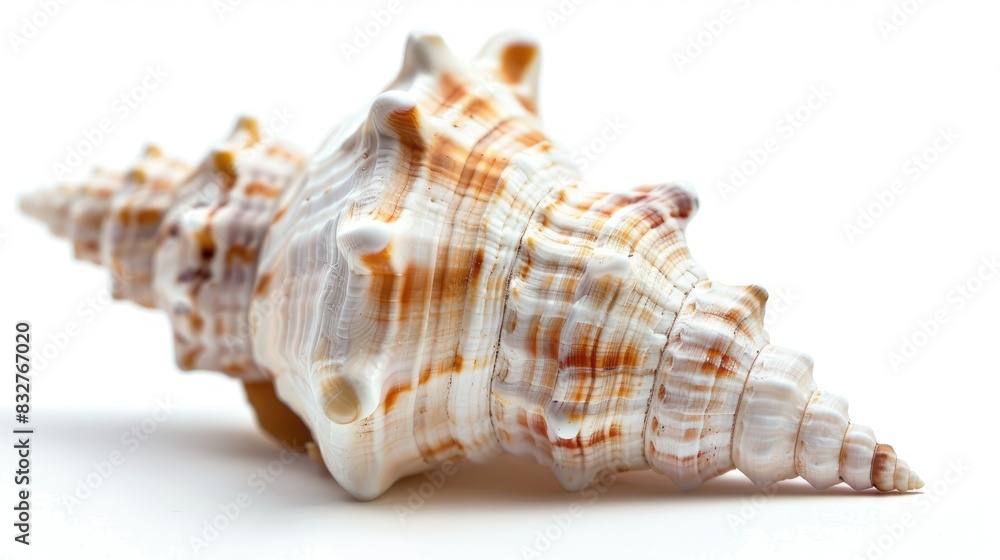 Close up image of a seashell isolated on a white background Close up image of a seashell isolated on a white background