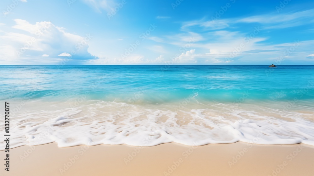 Tranquil Tropical Beach with Crystal Clear Waters and Gentle Waves Tranquil Tropical Beach with Crystal Clear Waters and Gentle Waves