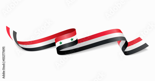 Syrian flag wavy abstract background. Vector illustration.