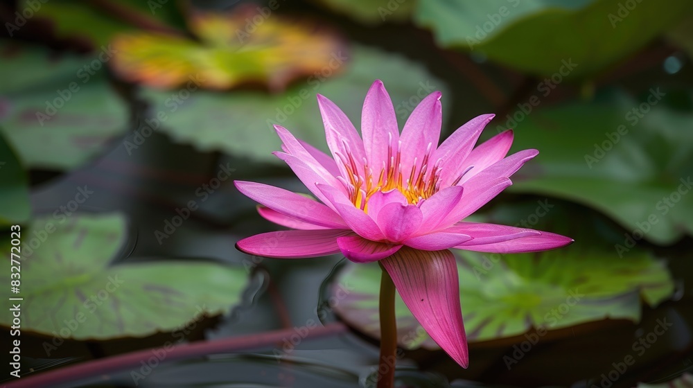 Lotus Blooming. Pink Bud of Lotus Flower in Asian Lily Pond Lotus Blooming. Pink Bud of Lotus Flower in Asian Lily Pond