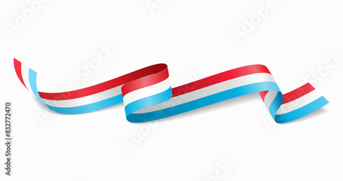 Foto Luxembourg flag wavy abstract background. Vector illustration.
