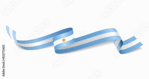 Argentinean flag wavy abstract background. Vector illustration.