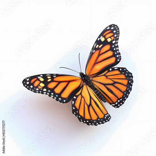 a flying monarch butterfly