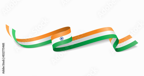 Indian flag wavy abstract background. Vector illustration.