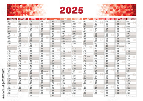 2025 france front annual calendar