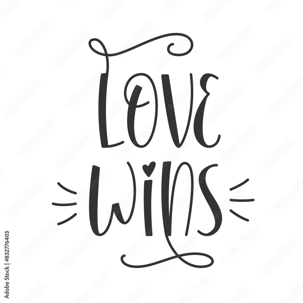 Love Wins Handwritten Phrase. Vector Hand Lettering for Cards, Banners, Posters, Mug Print Designs. Love Wins Handwritten Phrase. Vector Hand Lettering for Cards, Banners, Posters, Mug Print Designs.