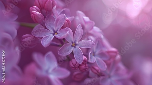 Common lilac flowers Syringa vulgaris photo