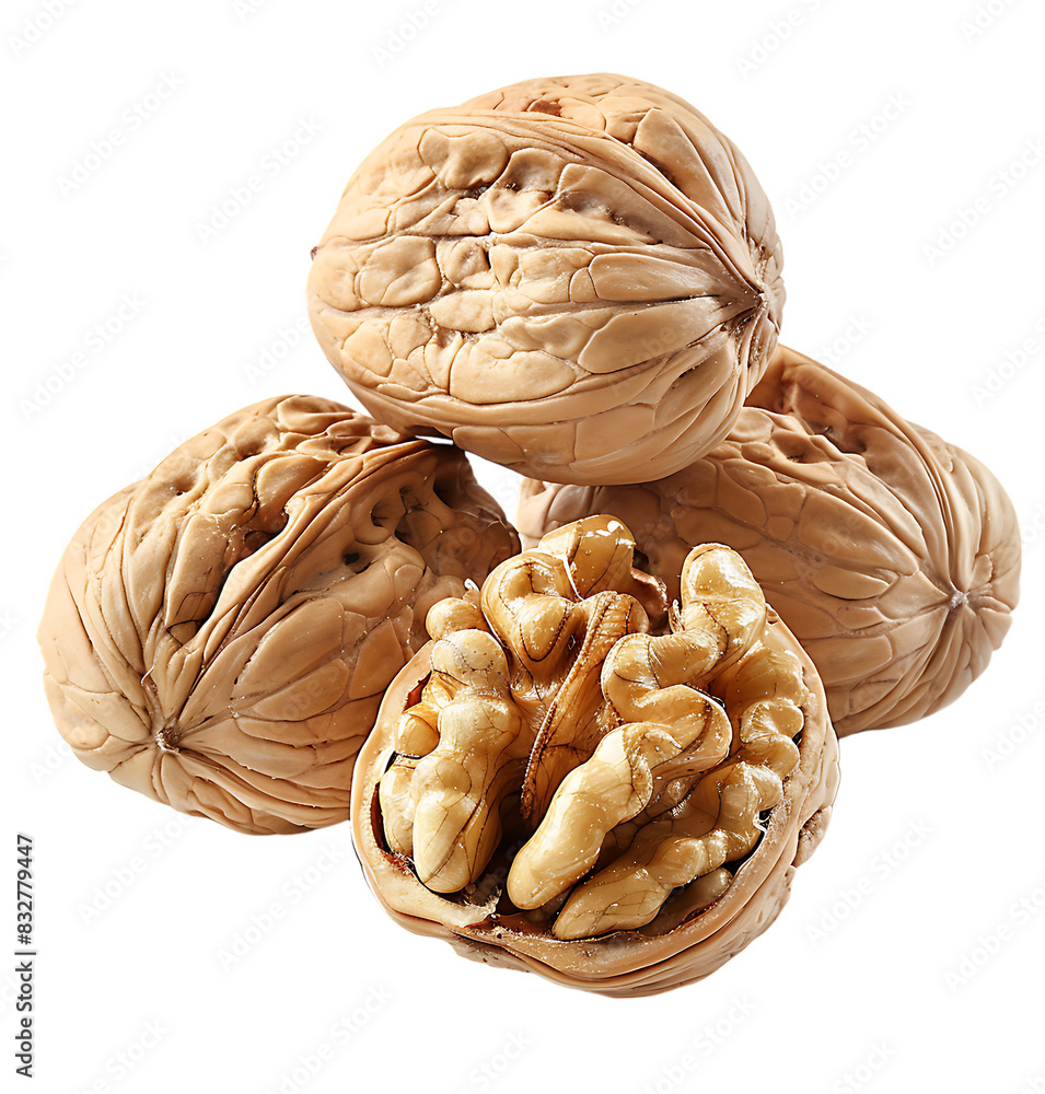 Walnuts on transparent isolated background Walnuts on transparent isolated background