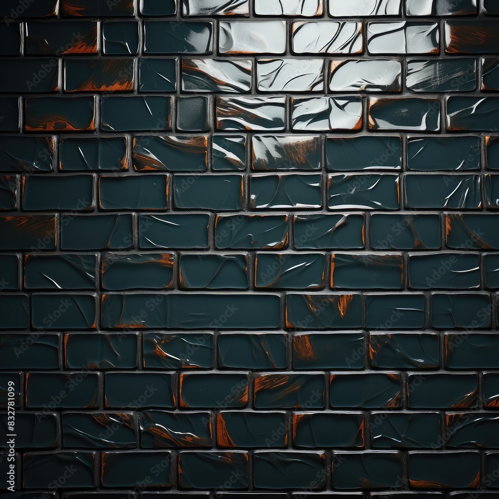 Naklejka premium green old brick wall background