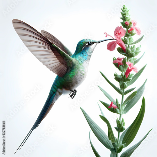 real life like natural hummingbird hovering over the flower
