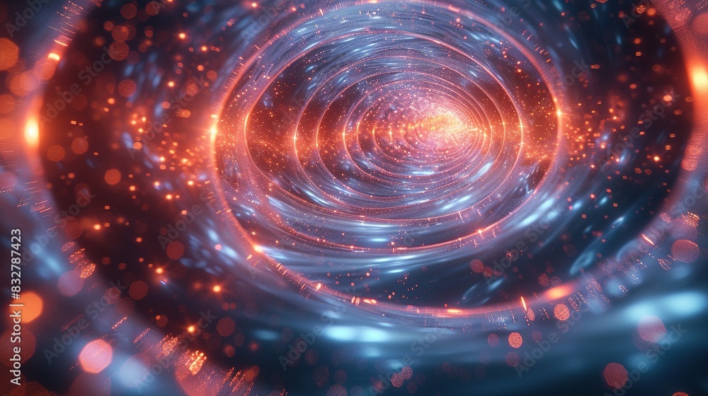 Fototapeta premium An otherworldly background of swirling vortex and interdimensional pathways