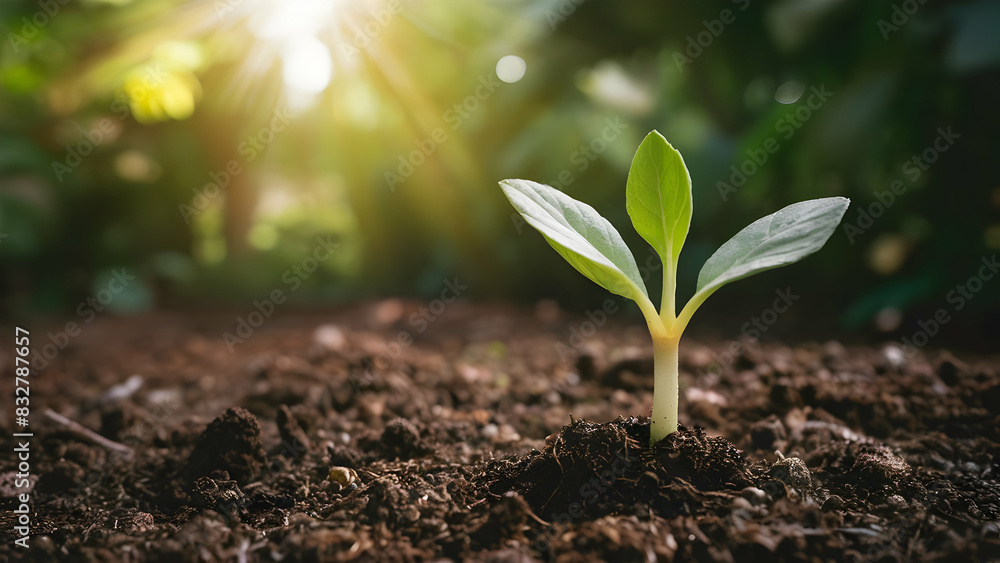 Seedling Emerges from Bare Earth Seedling Emerges from Bare Earth
