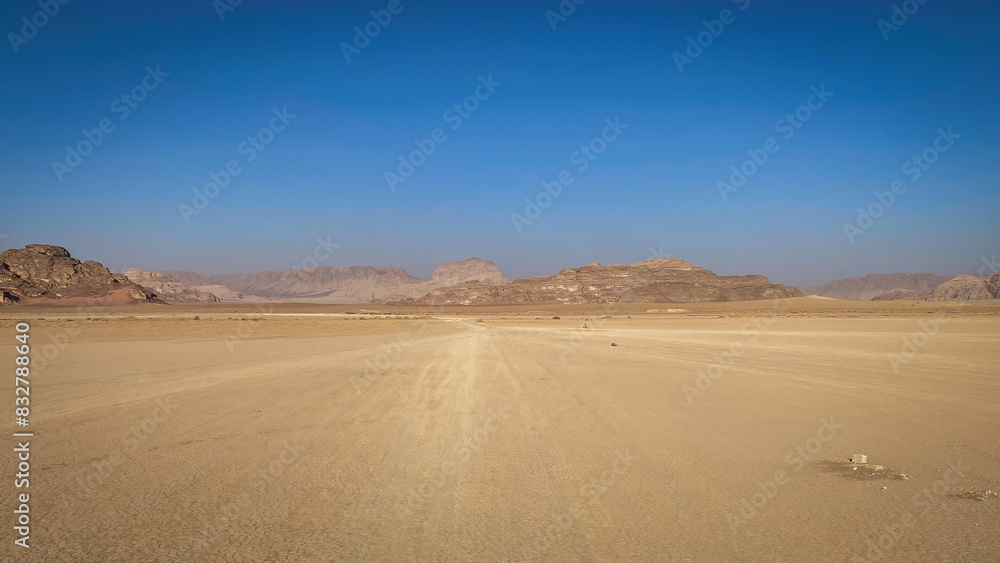 Scenic view of landscape at Wadi Rum desert in Jordan
