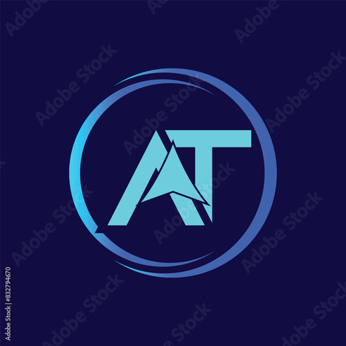 Letter AT with Arrow