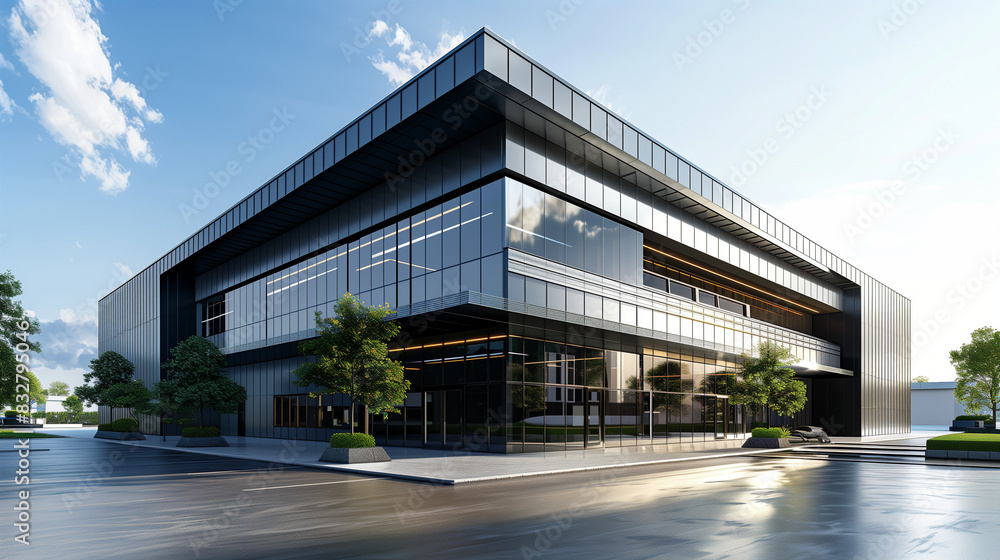 Fototapeta premium commercial building with metal cladding