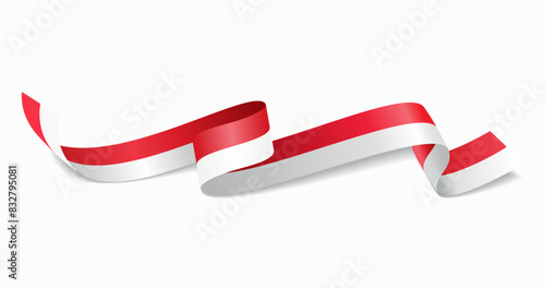 Indonesian flag wavy abstract background. Vector illustration.