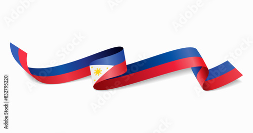 Philippines flag wavy abstract background. Vector illustration.