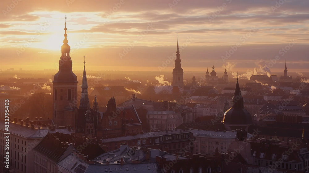 Naklejka premium aerial view of Old Town with its medieval architecture