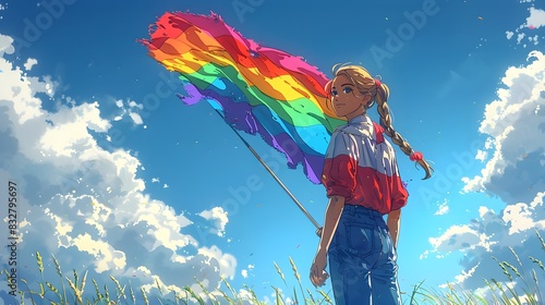 Cartoon of LGBTQ Flag photo