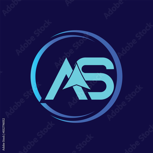 Letter AS with Arrow