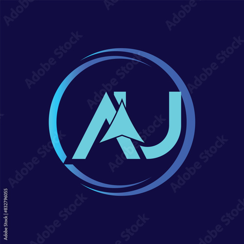 Letter AU with Arrow