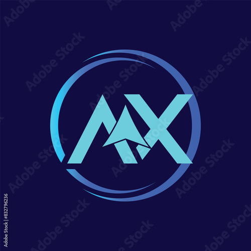 Letter AX with Arrow