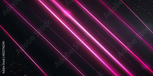 Abstract background with diagonal lines and neon lights, pink ,red, black color © GaMe