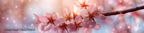 flowering spring cherry tree close-up