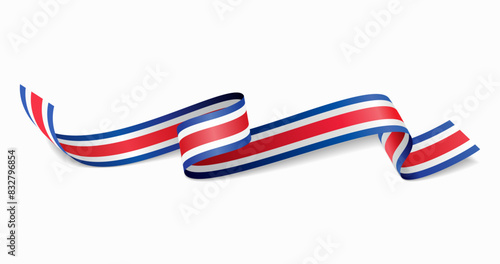 Costa Rican flag wavy abstract background. Vector illustration.