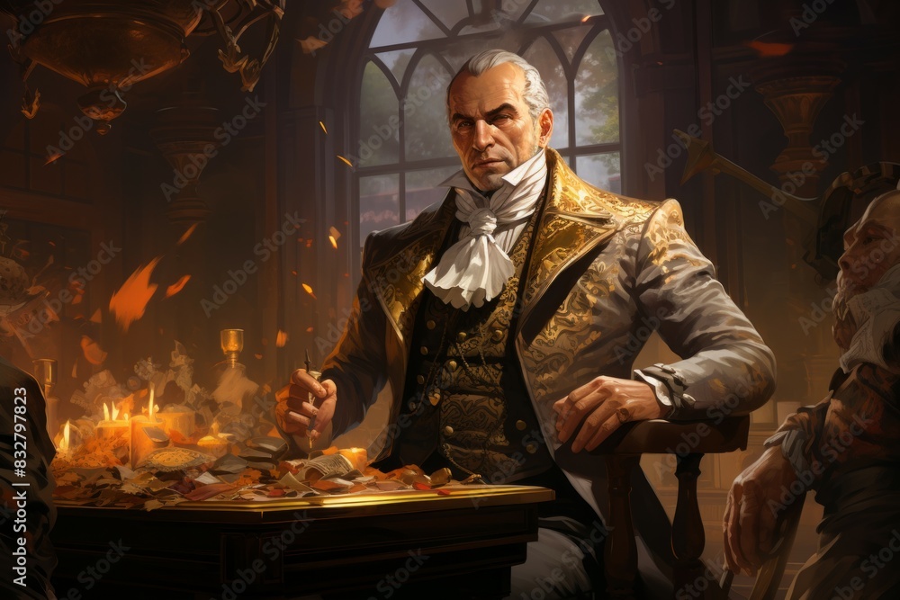 A cunning and manipulative spy, gathering information and infiltrating enemy ranks. - Generative AI A cunning and manipulative spy, gathering information and infiltrating enemy ranks. - Generative AI