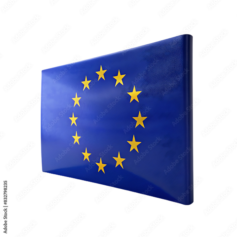 waving flag of european union on flagpole template for independence day waving flag of european union on flagpole template for independence day
