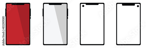 Smartphone icons, mobile phone mockup on transparent background. smartphone icon, vector illustration. Epsa10. 