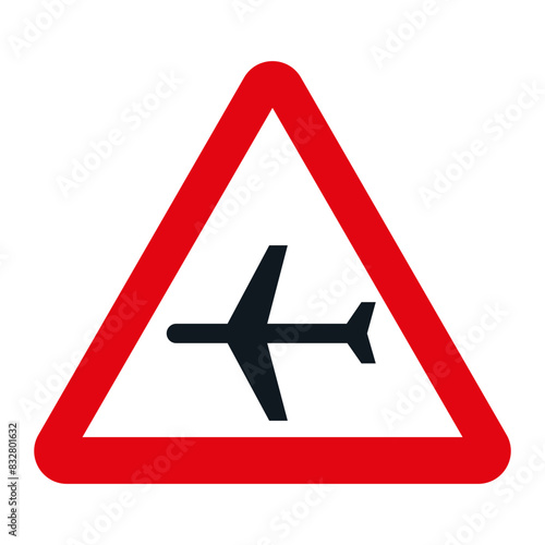 DANGER TRAFFIC SIGNS OF SPAIN, P-12 - Airport - SVG