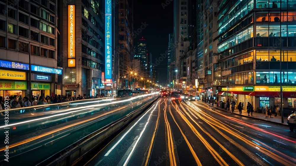 excitement and energy of a bustling cityscape during rush hour excitement and energy of a bustling cityscape during rush hour