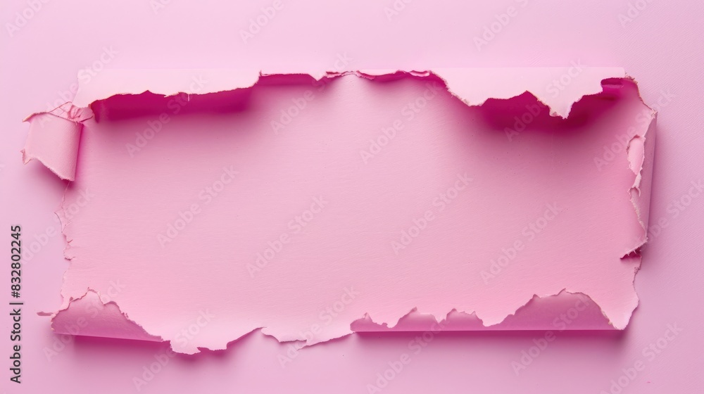 Pink ripped paper background with space for text