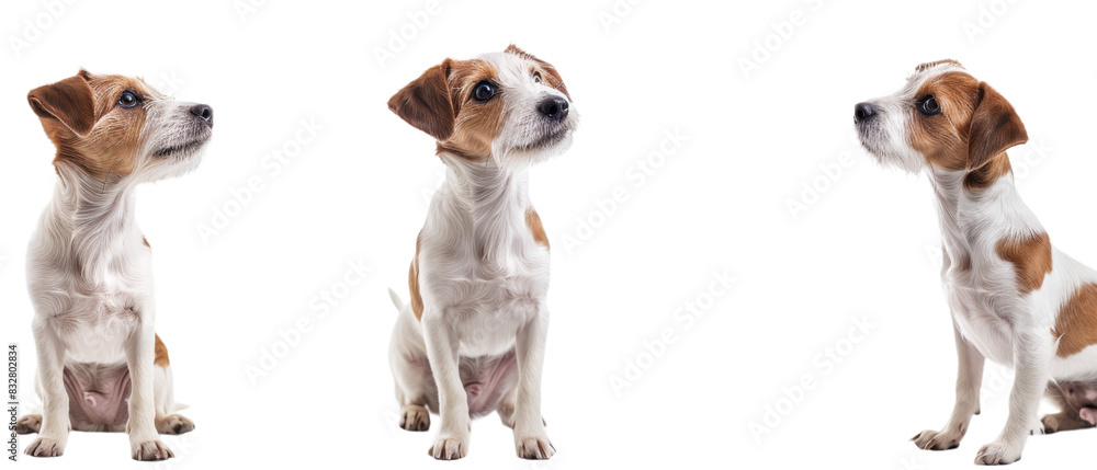 Small Dog Sitting in Front of White Background Small Dog Sitting in Front of White Background