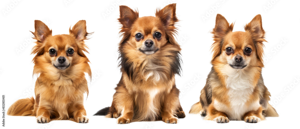 Three Small Dogs Sitting Next to Each Other Three Small Dogs Sitting Next to Each Other