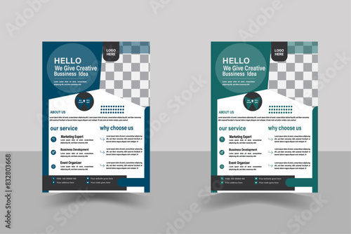New modern business flyer templates,two type of different colours,easily editable and layer set up abstract business flyer design.
