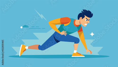 With every daunting physical therapy session the determined athlete pushes through the pain determined to return to the field stronger than ever.. Vector illustration