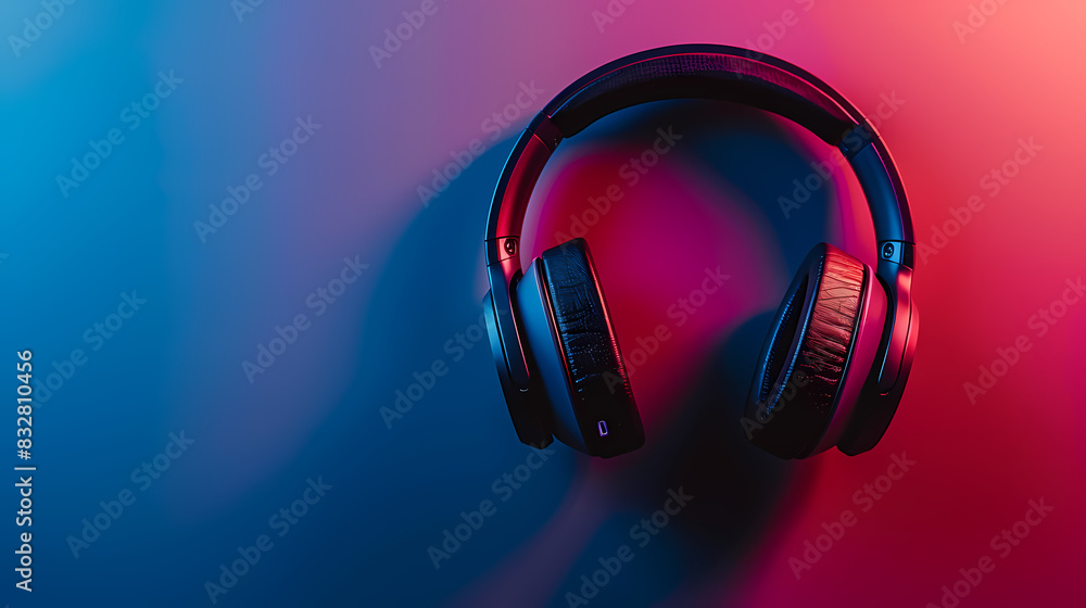 Minimalistic modern headphones background isolated Minimalistic modern headphones background isolated